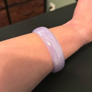 Vintage Plastic Bangle Bracelet, Lavender Purple, Marble, Swirl, Retro, Boho